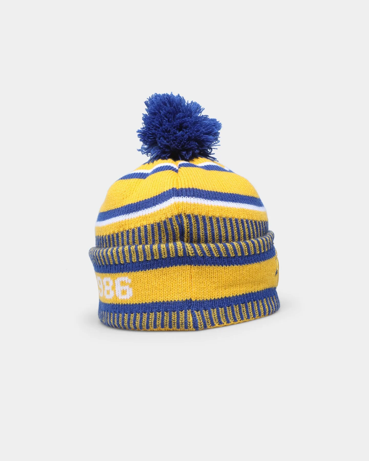 New Era West Coast Eagles AFL Opening Bounce 2022 Pom Wordmark Beanie Medium Blue