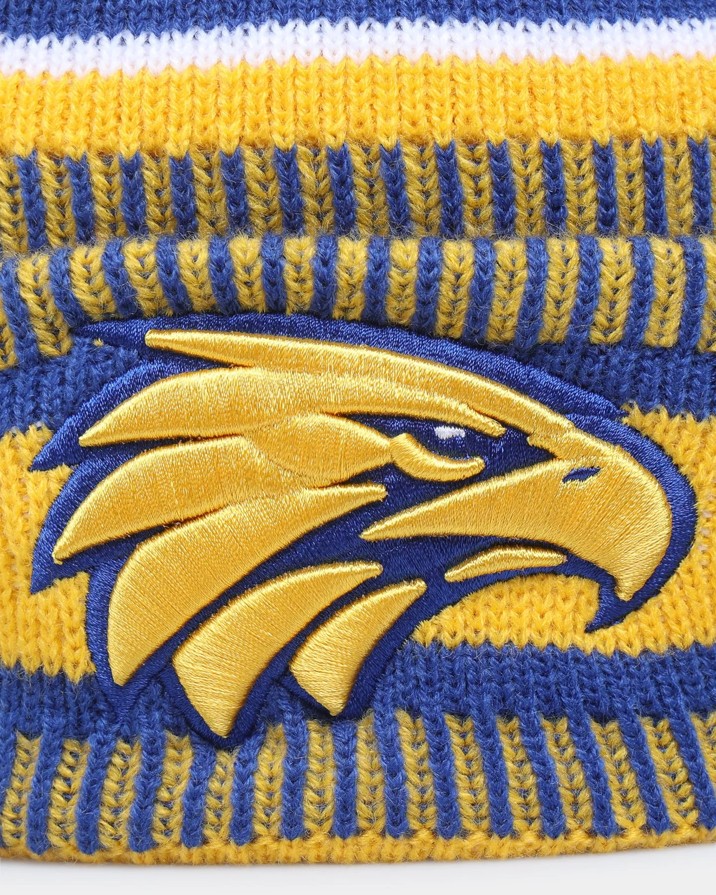 New Era West Coast Eagles AFL Opening Bounce 2022 Pom Wordmark Beanie Medium Blue