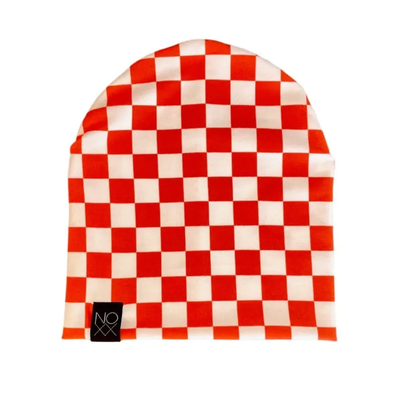 Orange Checkered | Jersey Knit Beanie