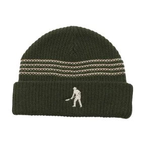 Pass~Port - Digger Stripe Knit Beanie Olive/Cream