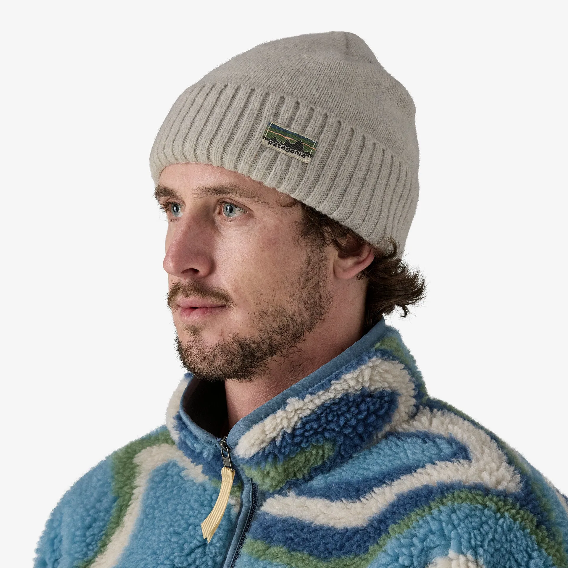 Patagonia Brodeo Beanie - OG Legacy Label: Crisp Grey