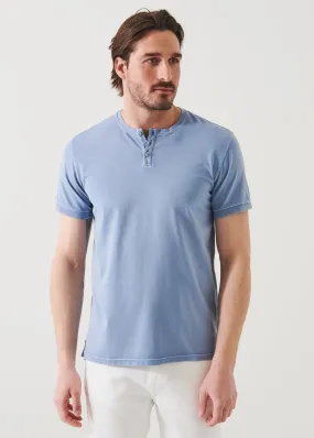 Pima Cotton Stretch Vintage Wash Henley T-Shirt