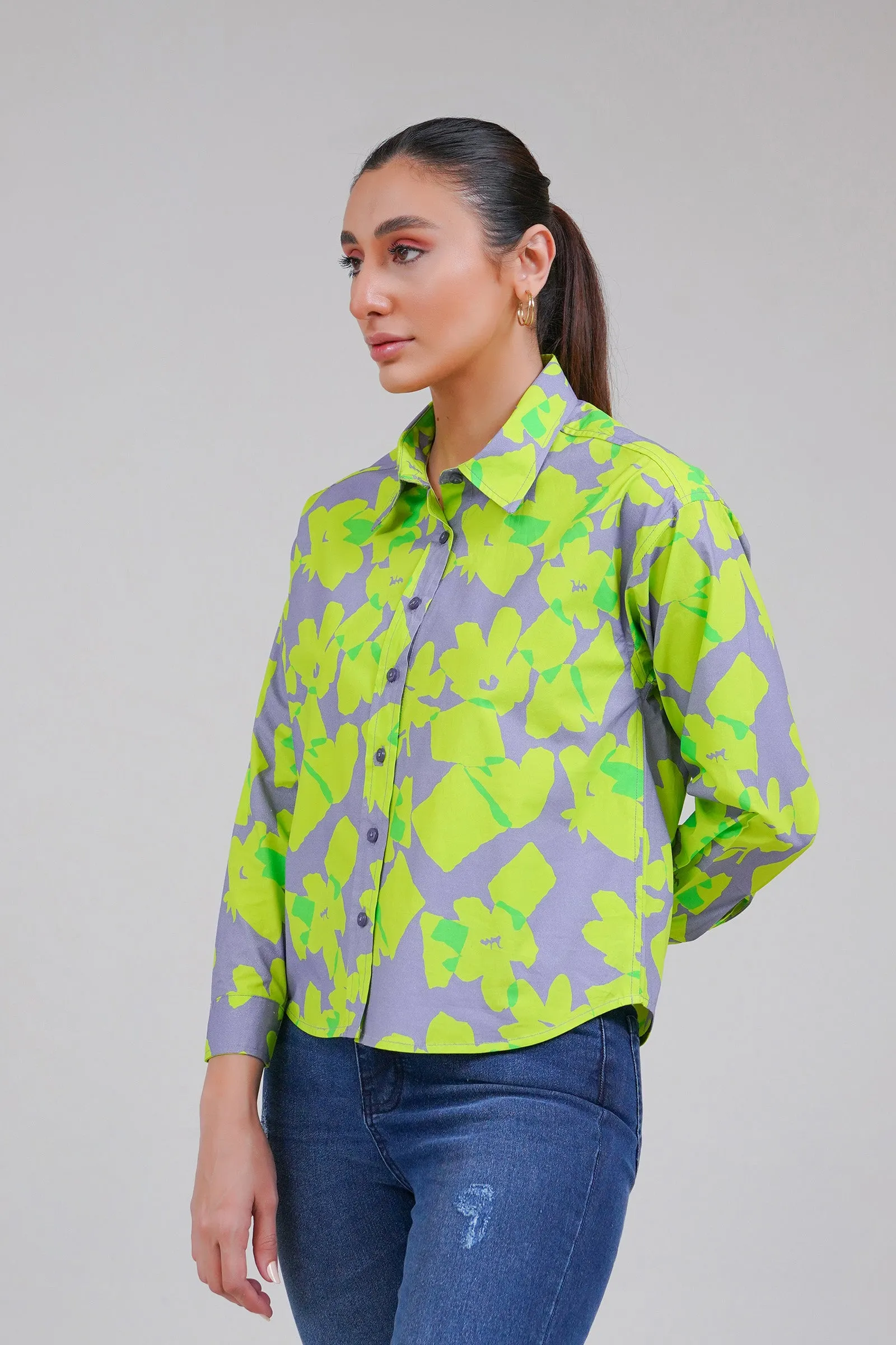 Printed Button-up Shirt