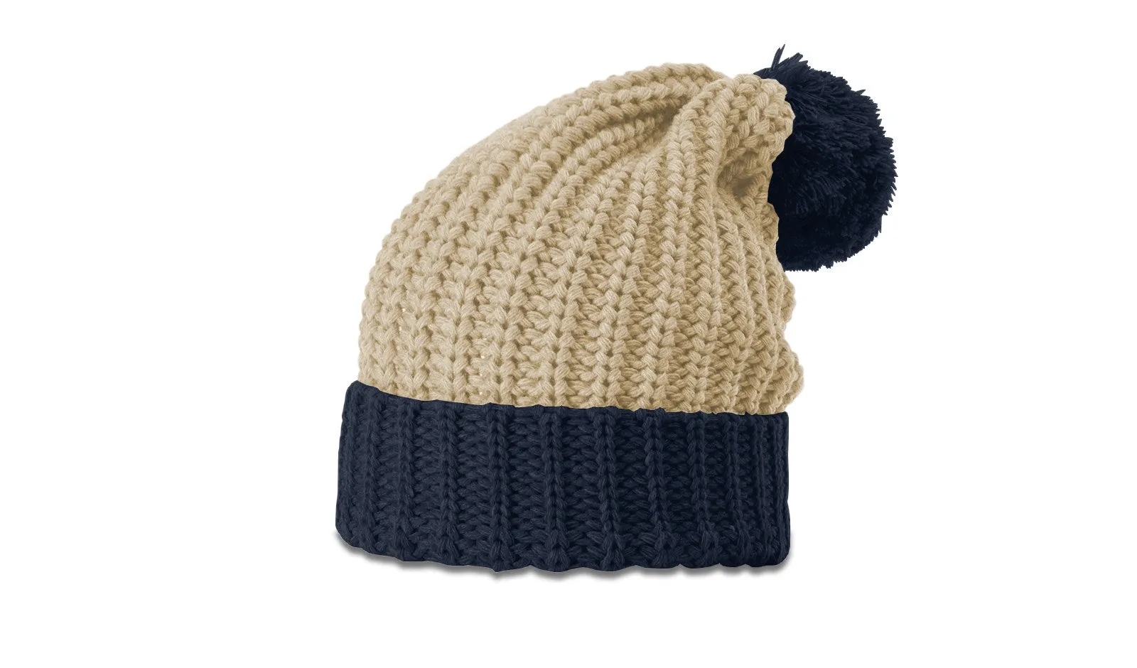 Richardson 143 Chunk Cable Beanie w/Cuff & Pom | Cozy Cable Knit Beanie - Min. 12 Beanies Per Order, Mix & Match