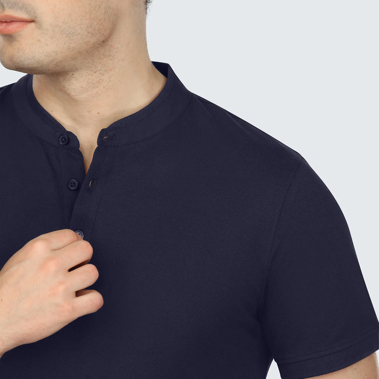 Sapphire Short Sleeve Pique Henley