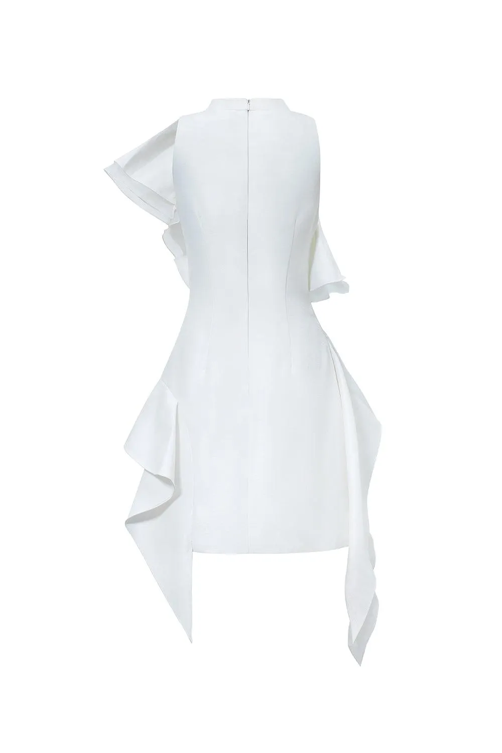 Seraph Pencil Ruffle Layer Taffeta Mini Dress