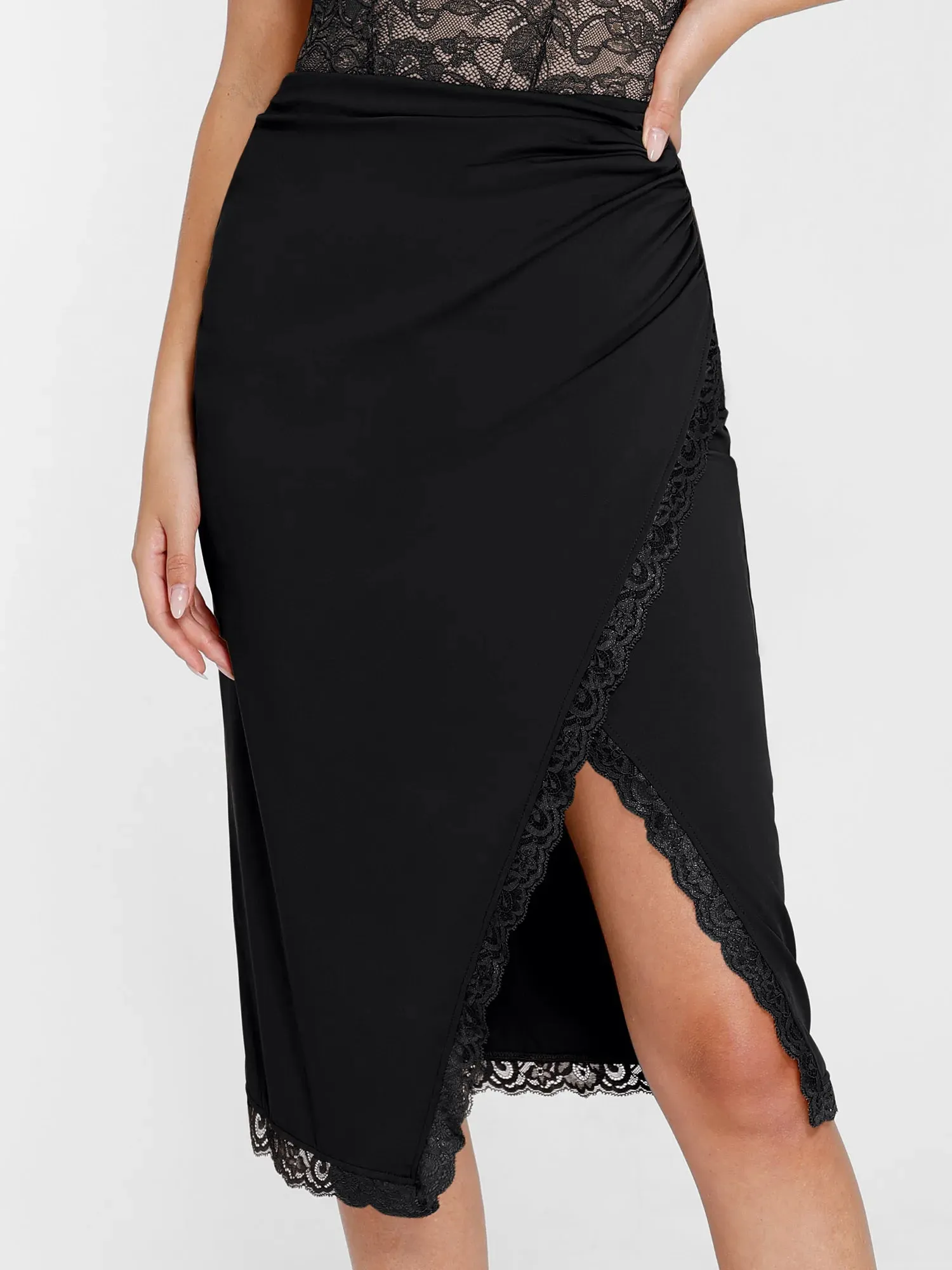 Shapewear Sculpting Lace Bodysuit or Slimming Midi Skirt