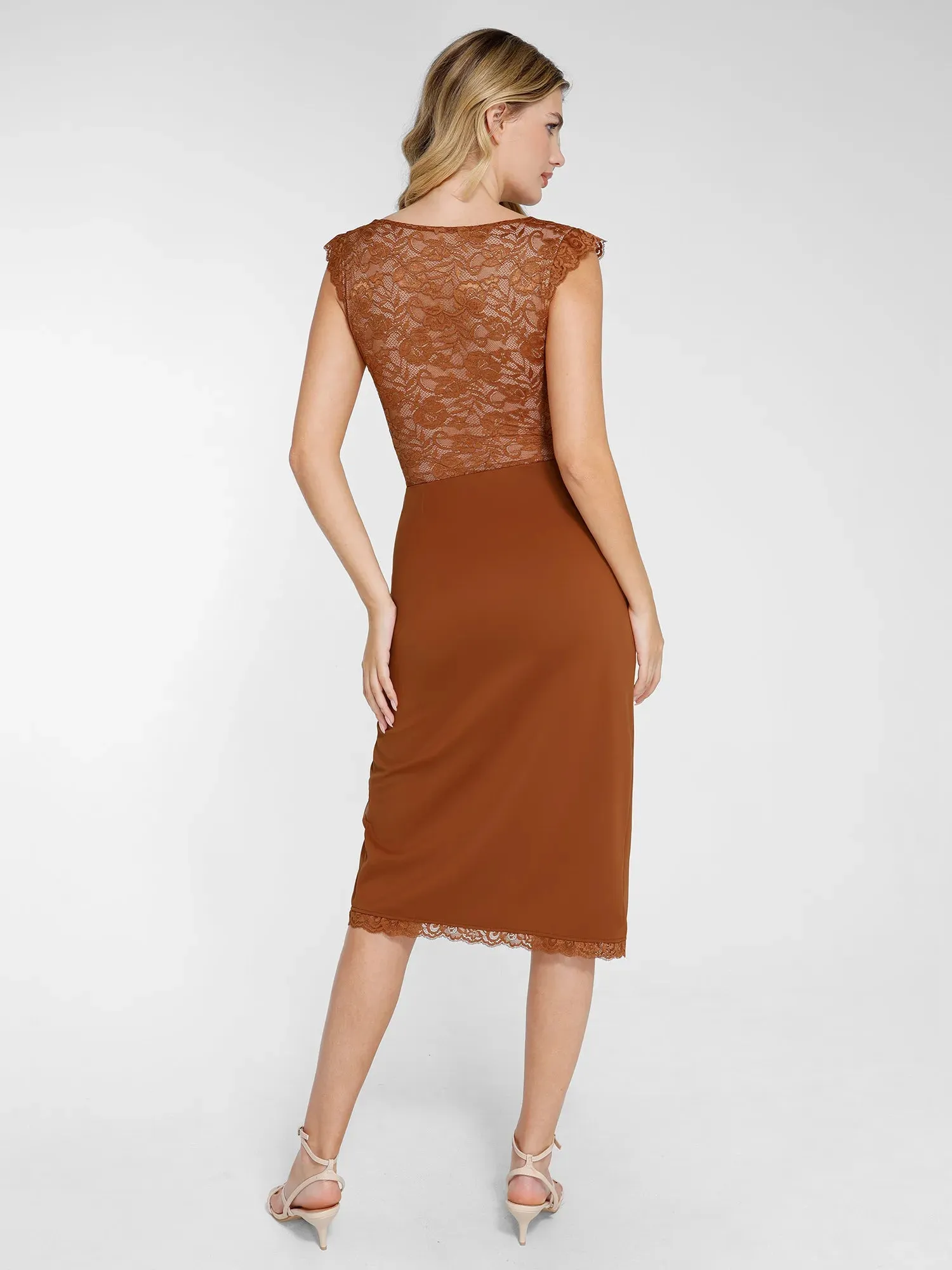 Shapewear Sculpting Lace Bodysuit or Slimming Midi Skirt