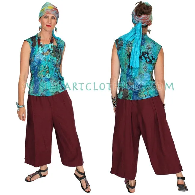 Sunheart Wide Leg Pant Ramie Linen Boho Classic Resort Sml-4x