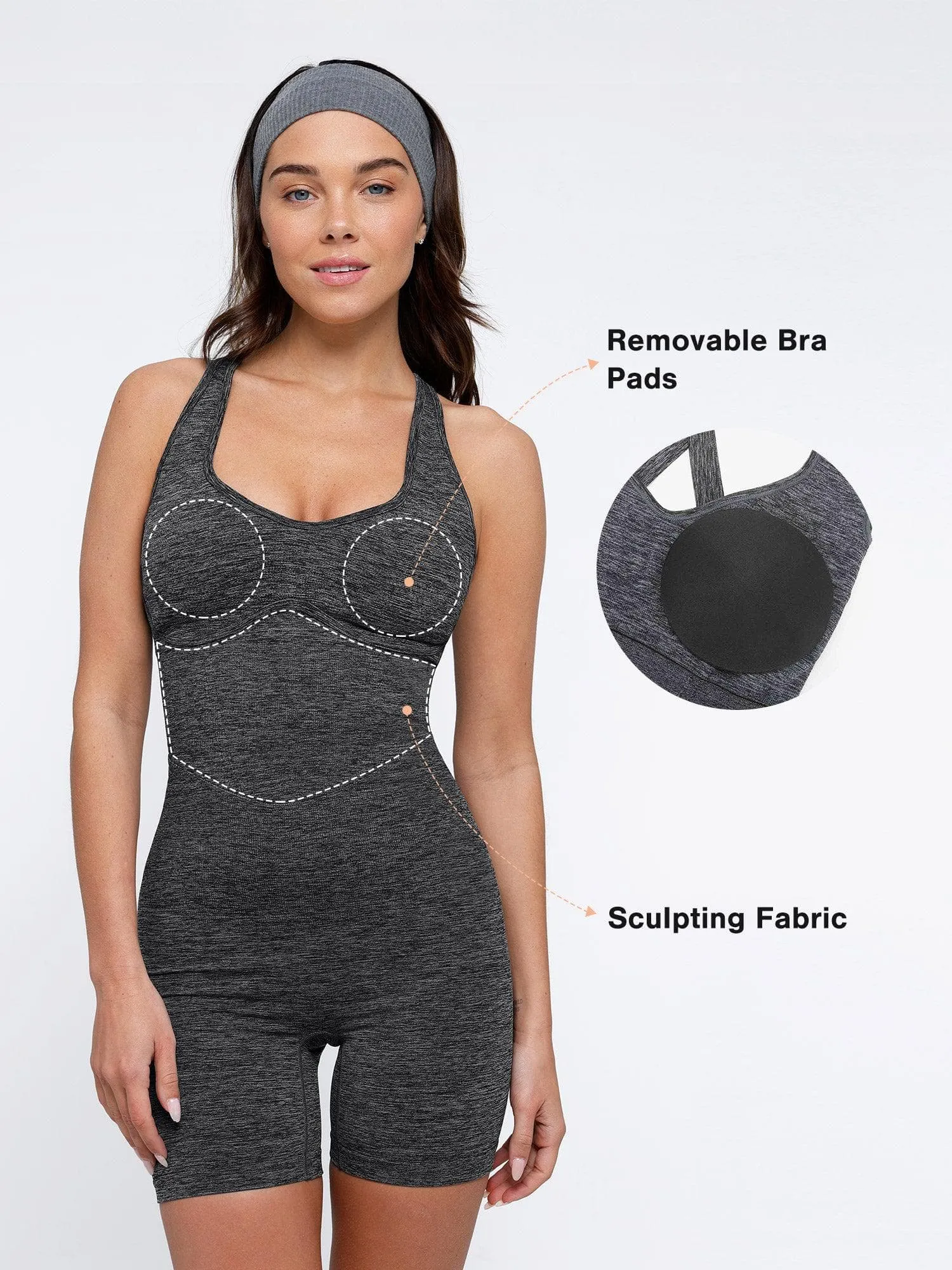 The Shapewear Romper Seamless Sport Crossback