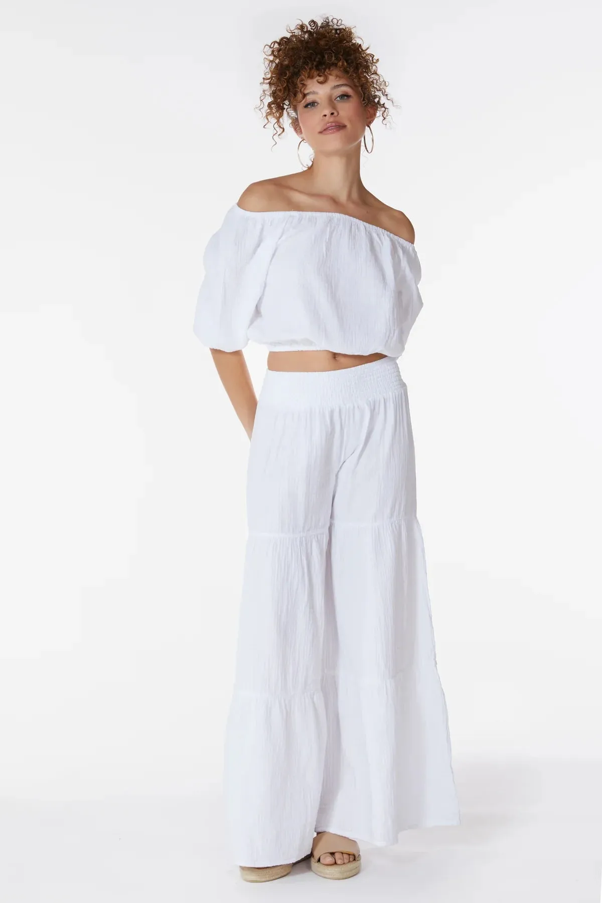 Tiered Wide Leg Pant