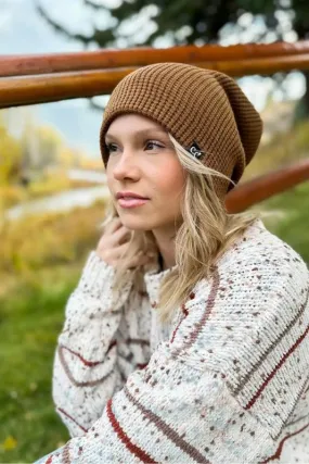 Waffle Knit Cuffed Slouchy C.C. Beanie