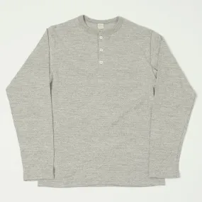 Warehouse & Co 5907 L/S Henley Tee - Heather Grey