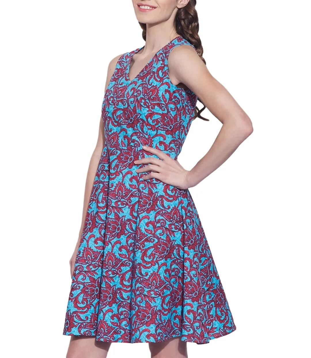 Women Apparels Cotton Printed Dress,Machine Washable,W-CPD36-1607, Size-36 Inch