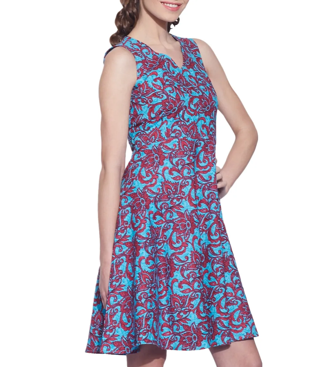 Women Apparels Cotton Printed Dress,Machine Washable,W-CPD46-1607, Size-46 Inch