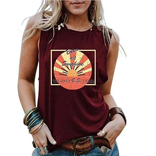 Women Beer and Sunshine Tank Tops Sunshine Shirt Beer Shirt