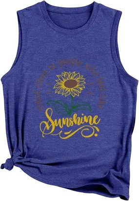 Women Stand Close to People Who Feel Like Sunshine Graphic Tank Tops