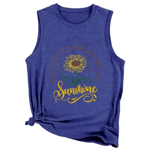 Women Stand Close to People Who Feel Like Sunshine Graphic Tank Tops