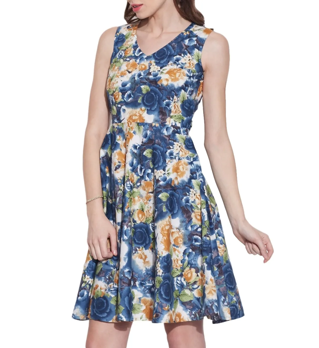 Womens Accessories Cotton Printed Dress,Machine Washable,W-CPD34-1620, Size-34 Inch