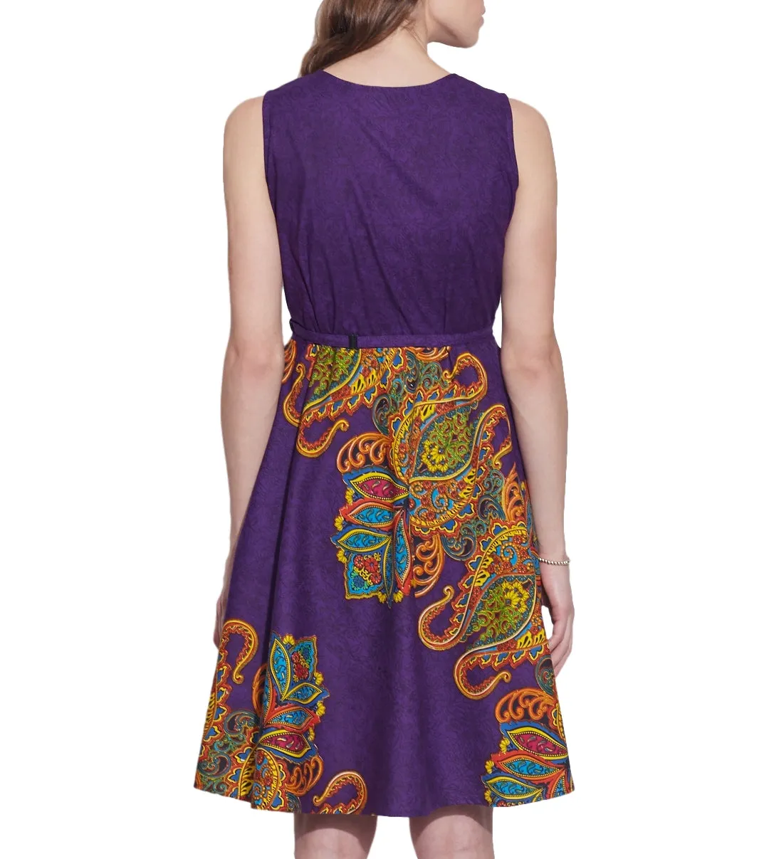 Womens Clothing Cotton Printed Dress,Machine washable,W-CPD46-1625, Size-46 Inch