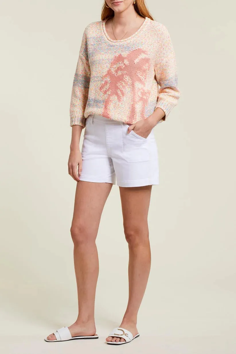 Women's Tribal | Cotton Blend Pull On Shorts with Pockets | White