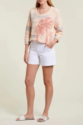 Women's Tribal | Cotton Blend Pull On Shorts with Pockets | White