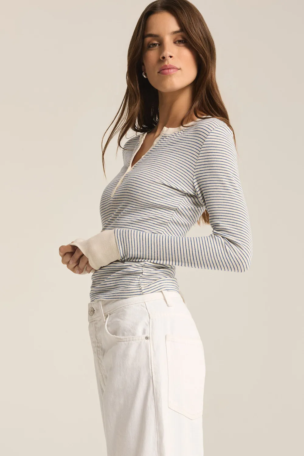 Z Supply Scarlette Stripe Rib Henley