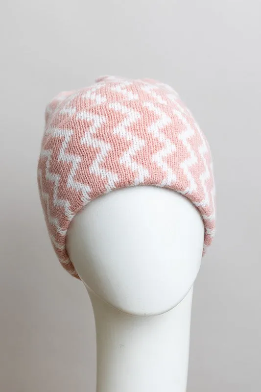 Zigzag Knit Beanies